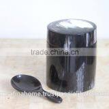 Round Black Horn Lacquer Box thumbnail-1