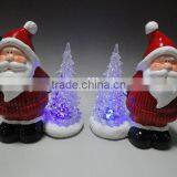 Hot Sell Ceramic Santa Clause Snowman House With LED Light for Christmas Decoration thumbnail-4