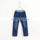 Cartoon Printed Tassel Casual Denim Trousers for Kids Girl thumbnail-1