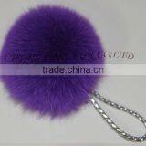 CX-P-23A Genuine Fox Fur Pendant Fur Ball Key Chain Key Ring~ MIXED COLOUR thumbnail-4