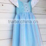 New Arrival Baby Clothes Wholesale Hot Sale Cotton Cheap 2017 Blue Children's Boutique Fashion Girls Short Frocks Dress thumbnail-2