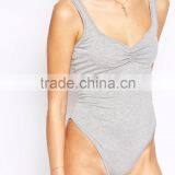 Top Quality Wholesale Price Custom Made Plain Women High Leg Spagetti Strap Bodysuit Sexy Tight Cotton Bodysuit thumbnail-3