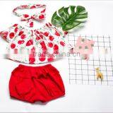 Stylish 2 Pieces Girl Outfit Cherry Pattern Sleeveless Singlet And Shorts Clothes thumbnail-1
