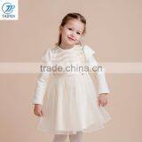 2017 Spring Kid Girls Party Frock Girls Long Sleeve Dress Sweet Stylish Fluffy Dress With Two Layers Mesh thumbnail-1
