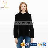 Solid Color Wholesale Wool Hand Knitted Poncho With Zipper thumbnail-2