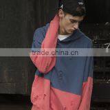 China Suppliers New Custom Fashion Men Contrast Two Color Pullover Oversized Distressed Hoodie With Embroidered Logo thumbnail-3