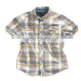 Ladies Short Sleeve Shirt 100% Cotton, Stripped Poplin Two Pocket thumbnail-1