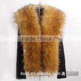 Long Women Fur Collar Fake Fox Fur Raccoon Fur Faux Coat Decor Luxurious Scarf Winter Multi thumbnail-1