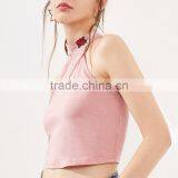 New Rose Designed Tank Top, Women Sexy Pink Top thumbnail-6