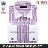 Men's Contrast Collar Contrast Cuff Stripe Long Sleeve Dress Shirt thumbnail-1