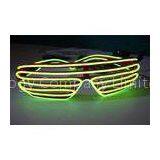 Super Bright Yellow Light Up Shutter Shade El Wire Sunglasses For Men / Women thumbnail-1
