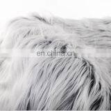 High Quality Grey Peacocks Feather Imitation Faux Fur Throw Pillows Breathable Soft Real Peacock Fur Pillows thumbnail-6