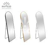 Современное полноразмерное зеркало с дугообразным верхом и подставкой, полноразмерное зеркало в раме, полноразмерное зеркало в алюминиевой раме thumbnail-3