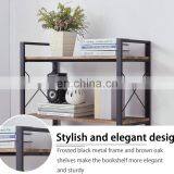 Industrial Bookshelf Vintage Bookcase and Bookshelves Rustic Wood and Metal Shelving Unit thumbnail-2