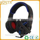 Black Cool Heavey Soft Leather Headset for Gaming Professional 7.1 Sound Headset thumbnail-1