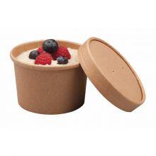 Souper Food Container 8oz Kraft- Kraft Takeaway Soup Pot- Brown Soup Containers With Lids thumbnail-3