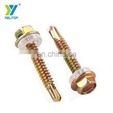 Outer Hexagon Rubber Washer Drill Tail Galvanized Self-tapping Screws M5x50MM For Metal Roof Tile Steel Batten Installation thumbnail-1