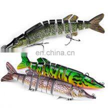 Classic 12.5cm 20g Pike Fishing Baits Hook 9 Segment Multi Joint Body Pike Lure thumbnail-1