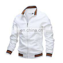 Windproof Men's Jackets Fleece White Winter Casual OEM Service Standard WASHED Full Zipper Jacket Polyester Cotton Bomber Jacket thumbnail-2