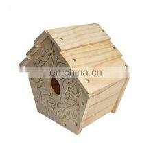 Simple and Useful Artificial Raw Dry Wood Bird House With Paints and Brush,hand-made Novelty Cottage Bird Nest Wood Package Box thumbnail-4