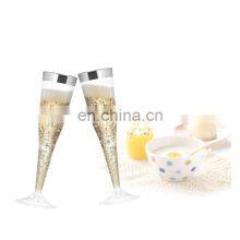 Plastic Champagne Flutes Gold Glitter Plastic Toasting Glasses Disposable Wedding Party Cocktail Cups thumbnail-4