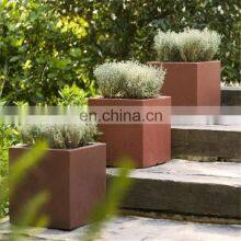 Decorative Garden Modern Design Outdoor Corten Steel Flower Pot/Planters thumbnail-4