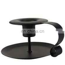 Оптовая металлическая подставка для свечей черного цвета из железа, французская тарелка для свечей, круглая подставка для свечей для украшения вечеринок и интерьера дома thumbnail-2