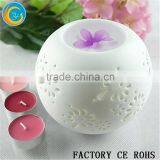 China Round Ceramic Candle Burner / Tart Oil Warmer Pure White Aroma Diffuser/Payment Protection Candle Holder