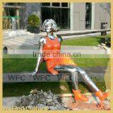 Woman Shaped Modern Metal Stainless Steel Art Sculpture thumbnail-2