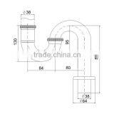 Western Style Bottle Trap Chrome Plated Basin Accessories Waste Sink p Trap(J125-C) thumbnail-2