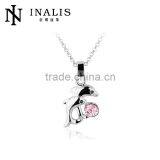 Hot Sale Marine-themed Series, Platinum Plated Pink Crystal Dolphin Fashion Neckalce 2013 LKN18KRGPN266 thumbnail-1