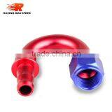 Interchangeable Iso9000 Wholesale Aluminum Oil Cooler Hose Fitting 180 Degree Push On End Blue and Red 10-180-04 thumbnail-2
