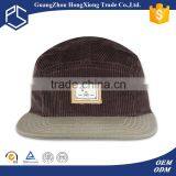 Design Your Own Leather Strap Corduroy 5 Panel Hat