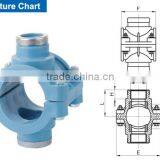PP Compression Pipe Fittings Double Clamp Saddle thumbnail-2