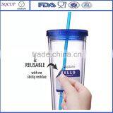AS Plastic Double Wall Sippy Mug and Promotional Straw Mug thumbnail-5