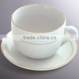 Wholesale white porcelain coffee cup and saucer