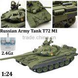 2.4G rc Airsoft Tank 1:24 rc Tank T72 VS Tank With Shooting BB Russian Tank T72 M1 thumbnail-5
