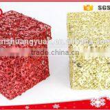 Wholesale 3D Metallic Gift Box Shape Christmas Gift Decoration thumbnail-4
