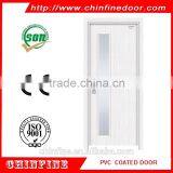 PVC coated wood door with glass(CF-W044-1)