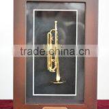 Music Gifts Cabinet Wood Box Trumpet Model Frame thumbnail-3