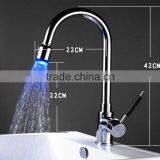 Brass Temperataure Led Pull Out Kitchen Faucet thumbnail-1