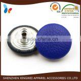 Metal Tack Button Leather Covered Jeans Button for Denim