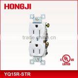 15A 125V UL Approval Standard Duplex Receptacle Residential Grade 2 Pole 3 Wire Grounding Tamper Resistant Receptacle
