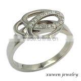 Silver Tone Zircon Stainless Steel Ladies Ring Designs