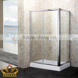 Luxury aluminum frame square sliding door shower enclosures with side panel