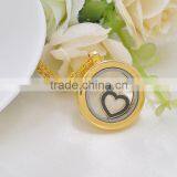 30*20.5mm Real Gold Plated Round Alloy Memory Locket- For Floating Charms thumbnail-6