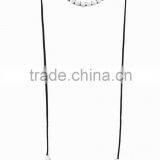 Fashion Changeable Alloy Circle Beads Charms Ornament Black Leather Long Tassel Bolo Tie Necklaces For Women Sweater Decoration thumbnail-5