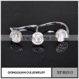 Popular 925 Sterling Silver Ring Wedding Adjustable Ring Plated White Gold thumbnail-2