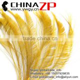 Top Selling ZPDECOR Factory Bulk Sale Cheap Dyed Yellow Peacock Sword Feathers