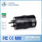 Cylindrical Retractable 4 USB Ports Output Universal Multi Plug Adaptor